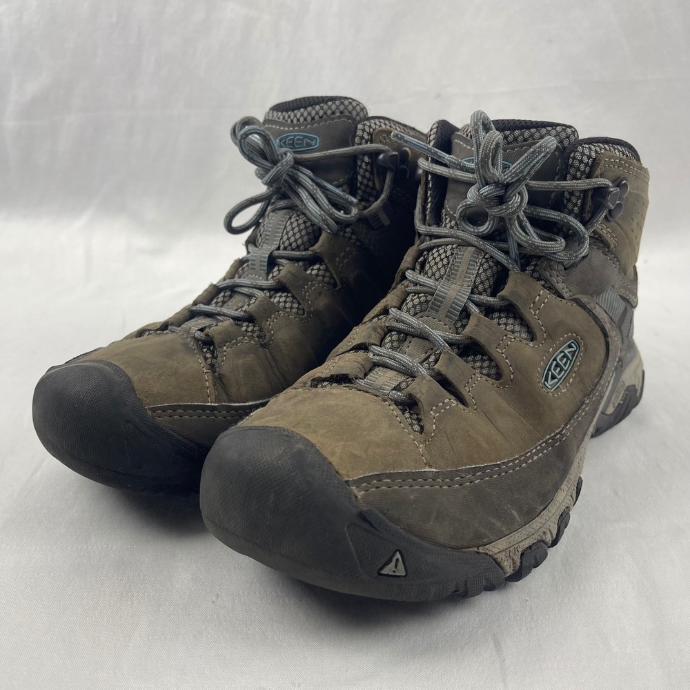 KEEN Targhee III Mid Waterproof Hiking Boots Women 8 Wide Brown Leather Trail